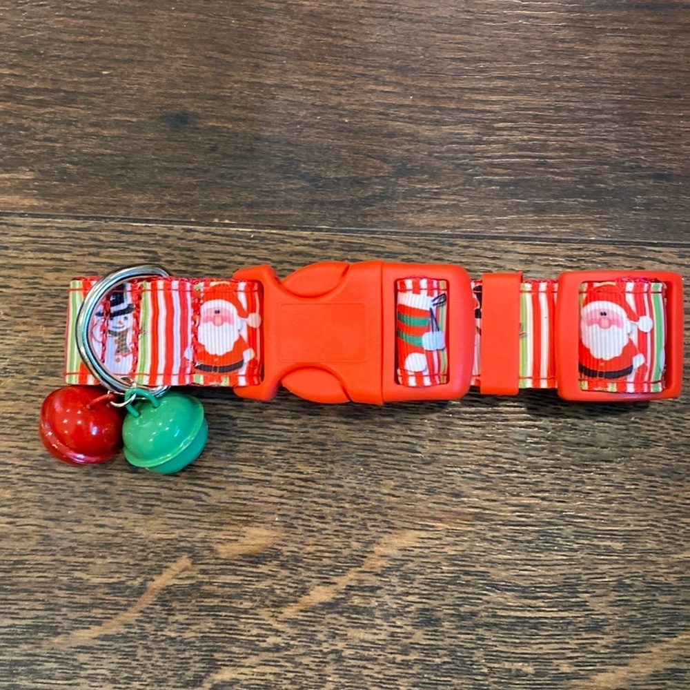 Christmas dog collar with jingle bells size small